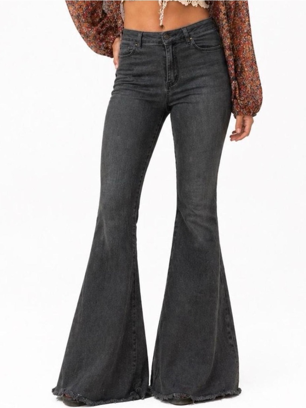 Free People High-Waist pull on bell bottoms